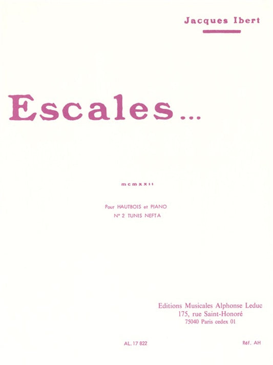 Escales | Jacques Ibert | Hautbois