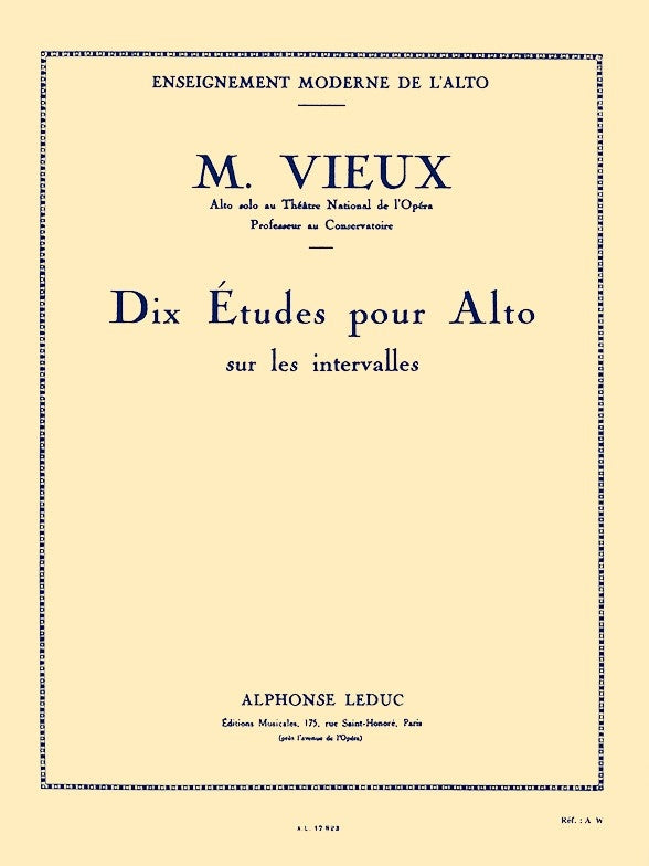 10 Études sur les Intervalles | Maurice Vieux | Alto
