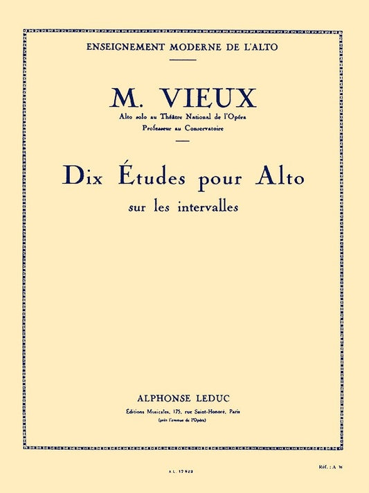 10 Études sur les Intervalles | Maurice Vieux | Alto