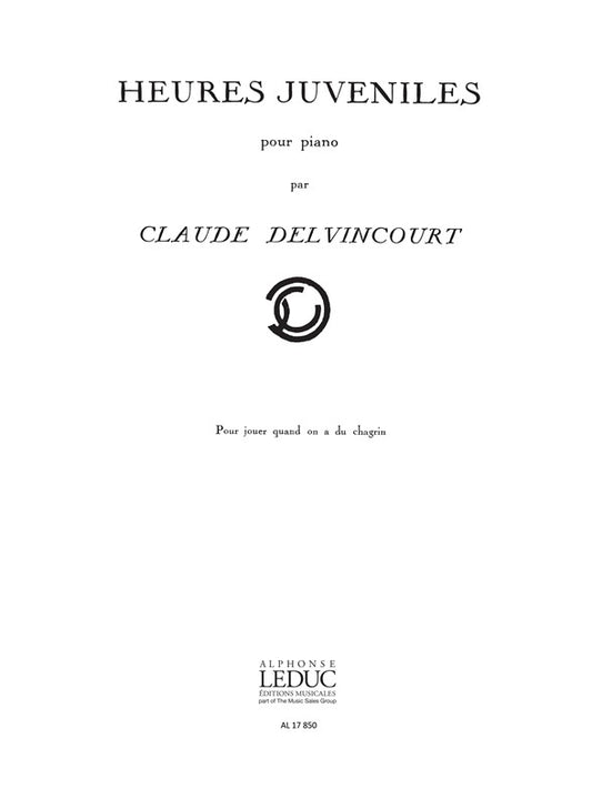 Heures Juveniles N09 de Claude Delvincourt, Livre pour piano