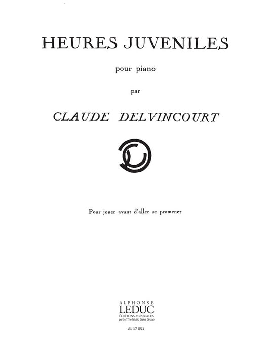 Heures Juveniles N010 de Claude Delvincourt, Livre pour piano