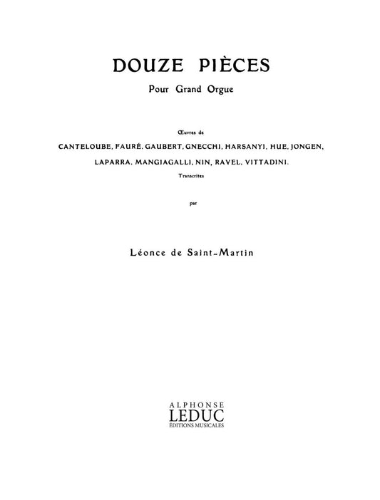 12 Pièces | Léonce de Saint-Martin | Orgue