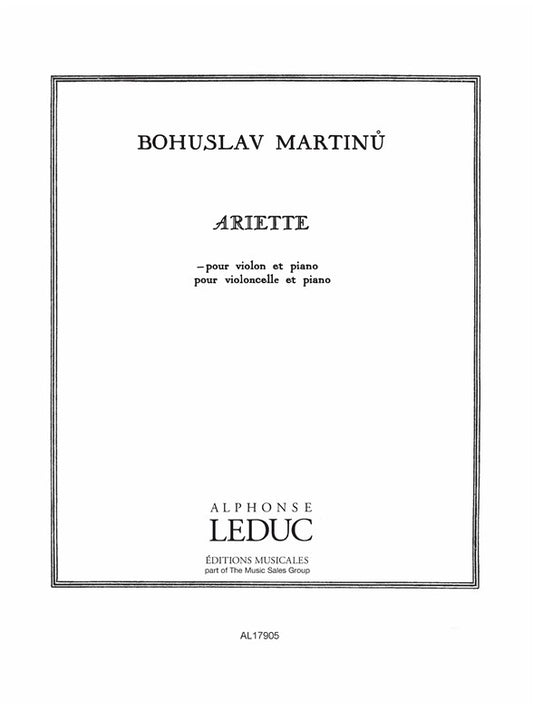 Ariette H188a | Bohuslav Martinu | Violon