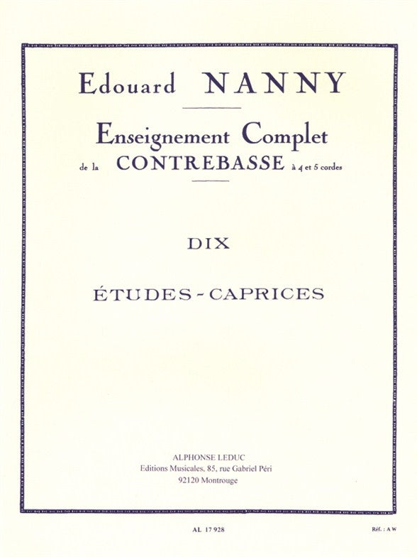 10 Études Caprices | Edouard Nanny | Contrebasse