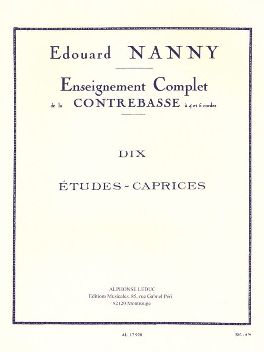 10 Études Caprices | Edouard Nanny | Contrebasse