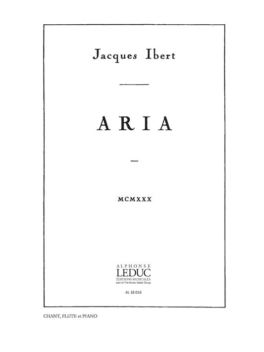 Aria, Vocalise-Étude | Jacques Ibert | Voix