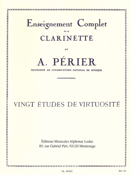 20 Études De Virtuosité | Auguste Perier | Clarinette