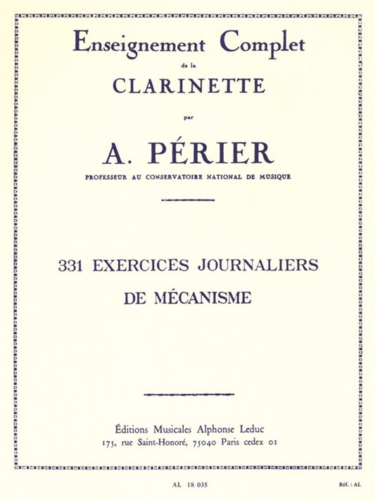 331 Exercices Journaliers de mécanisme | Auguste Perier