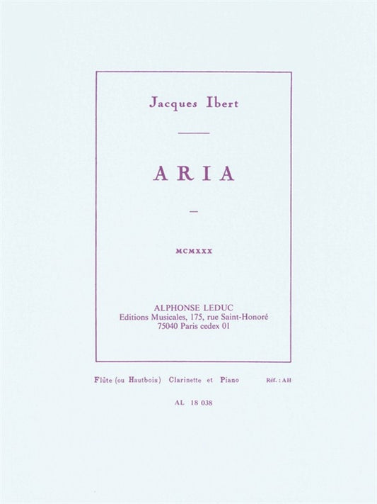 Aria | Jacques Ibert | Clarinette | Jeu de parties