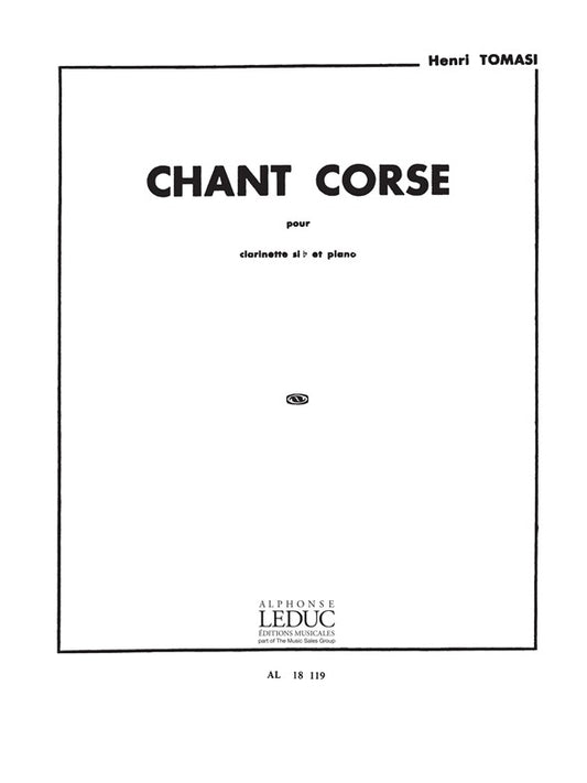 Chant corse | Henri Tomasi | Clarinette