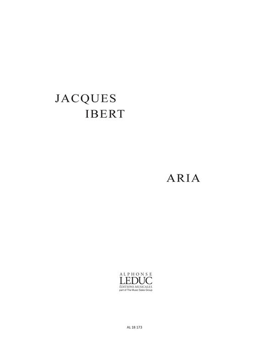 Ibert Aria 2 Part Choral de Jacques Ibert, Livre pour voix