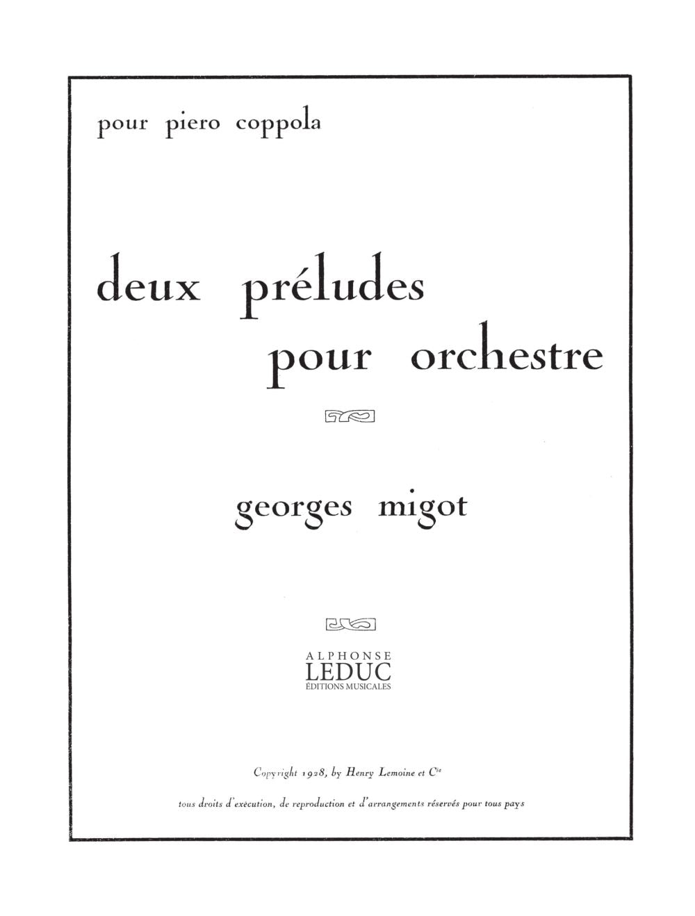 2 Préludes | Migot | Orchestre