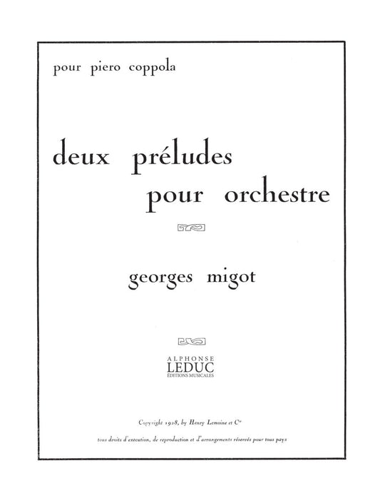 2 Préludes | Migot | Orchestre