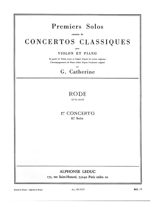 Concerto no. 1 (Rode) | Pierre Rode | Violon