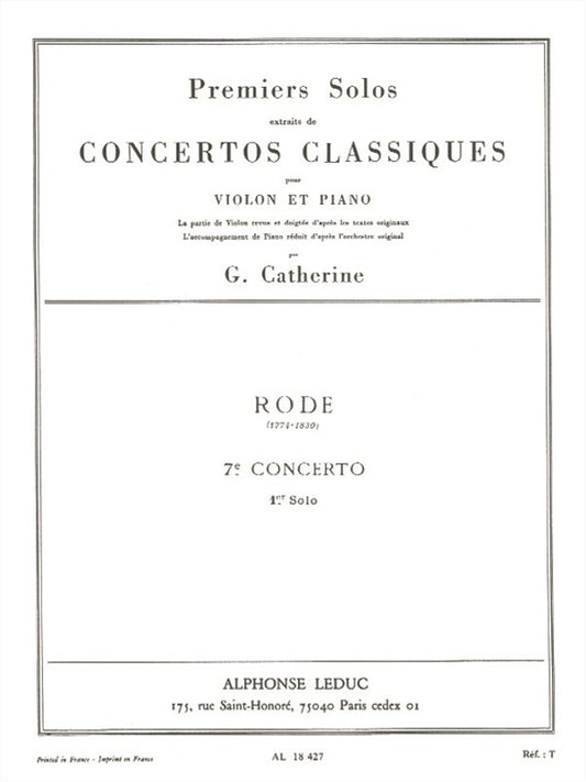 7e Concerto - 1er Solo | Pierre Rode | Violon