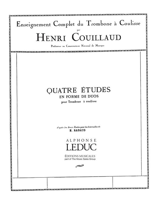 Quatre Études en Forme de Duos | Trombone