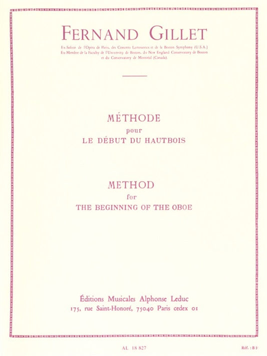 Méthode pour le Début | Ferdinand Gillet | Hautbois