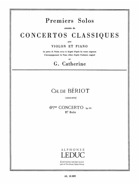 Premier Solo Extrait du 6me Concerto pour Violon | Charles Auguste de Bériot
