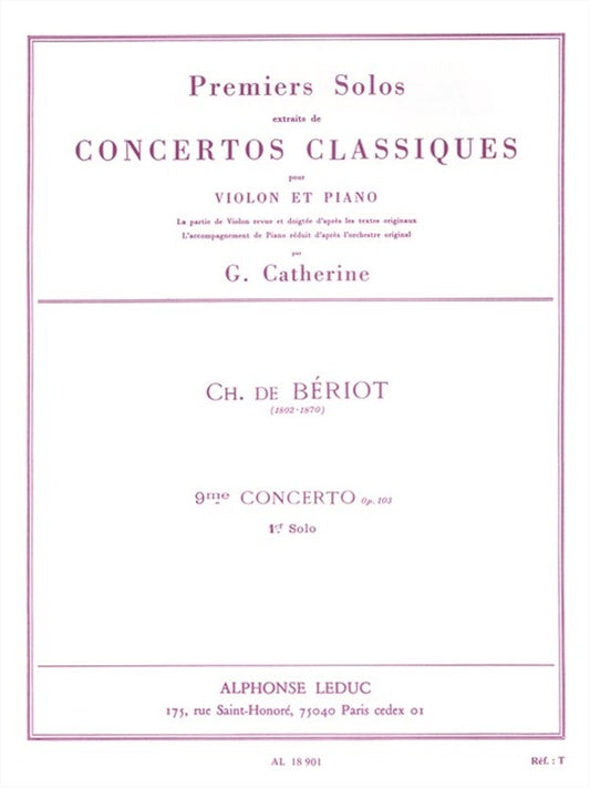 First Solos extracted from the Classic Concertos de Pierre Rode, Livre pour violon et Piano