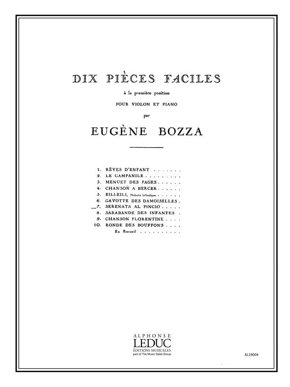 Dix Pièces Faciles No.7 - Serenata Al Pincio | Eugène Bozza