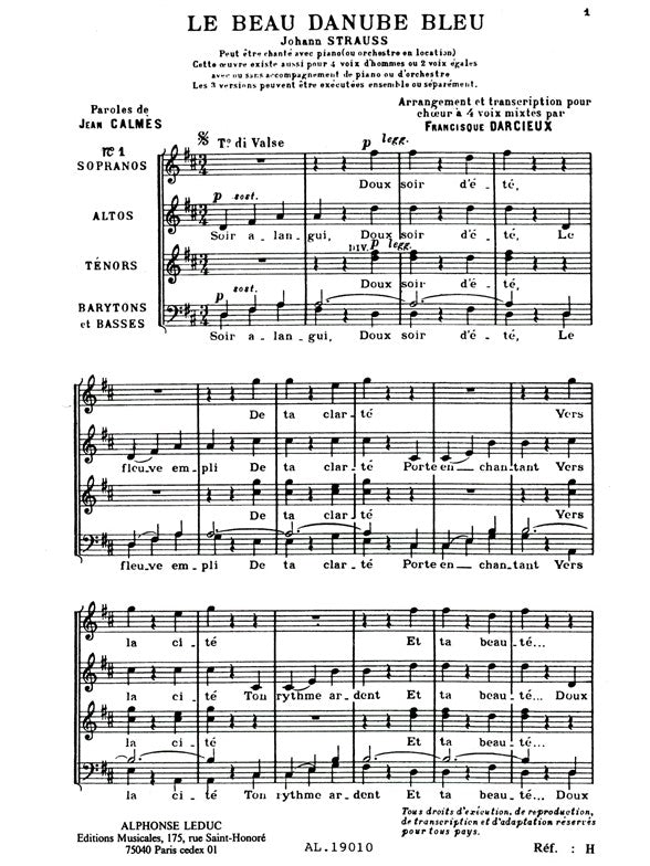 Johann Baptist II Strauss : Le Beau Danube bleu, op. 314 | Johann Strauss Jr.