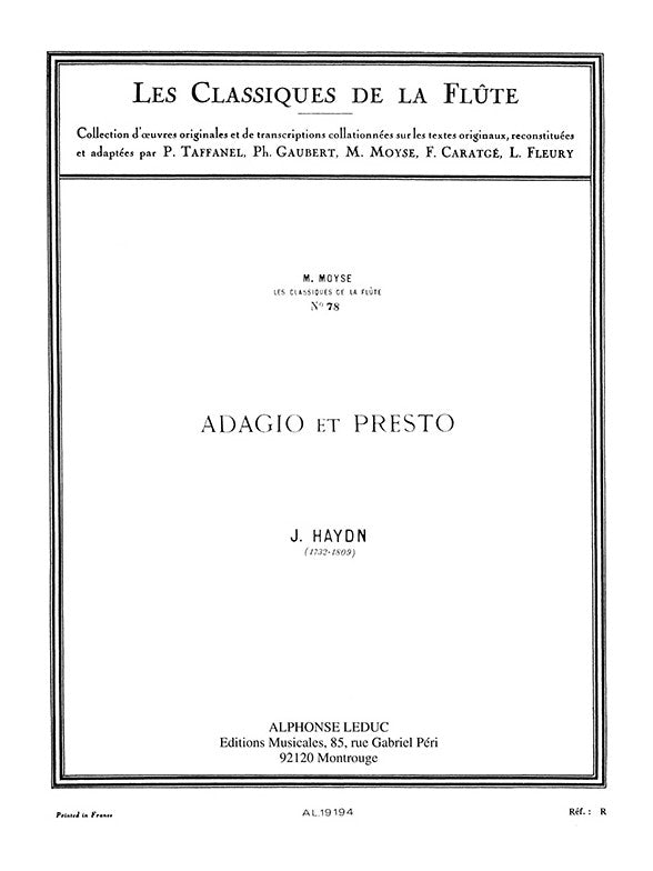 Adagio et Presto | Franz Joseph Haydn | Flûte