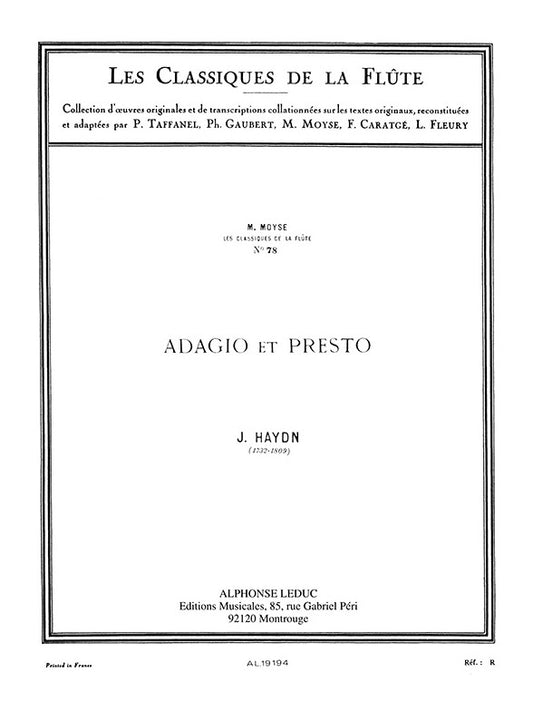 Adagio et Presto | Franz Joseph Haydn | Flûte