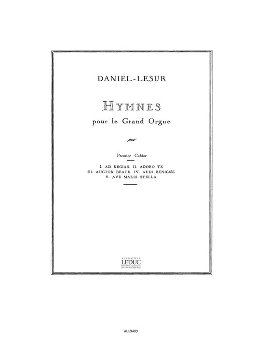 Hymnes Vol.1 de Daniel-Lesur, Livre pour orgue