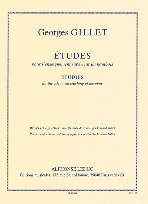 Études pour L'Enseignement Supérieur Du Hautbois | Georges Gillet