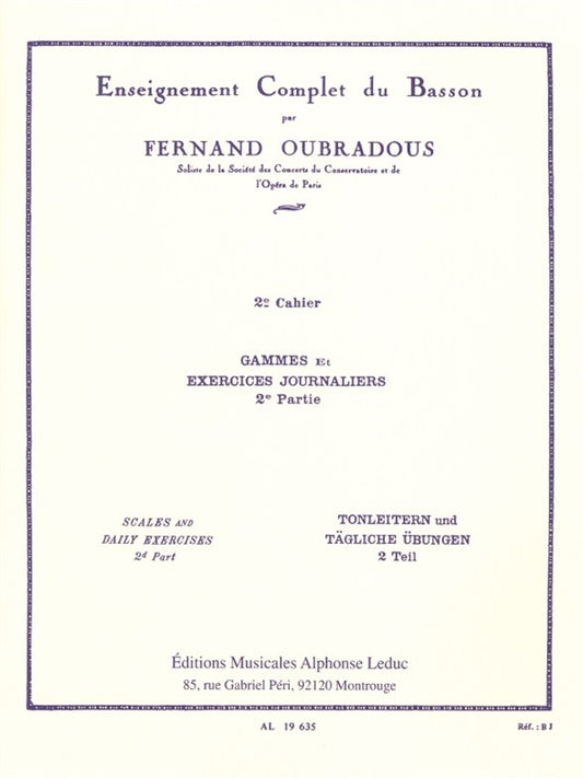 Enseignement complet Vol.2 | Fernand Oubradous | Basson