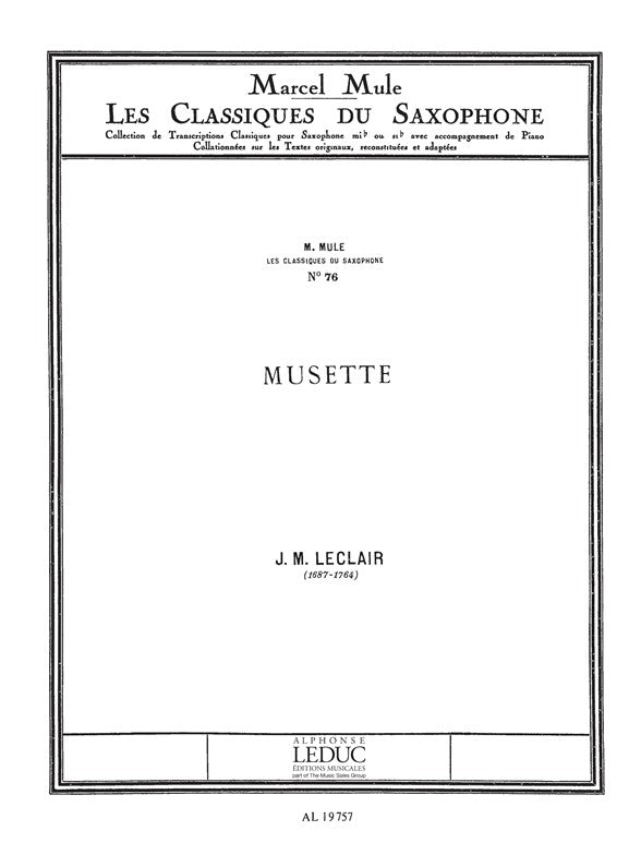 Jean-Marie Leclair: Musette | Saxophone ténor