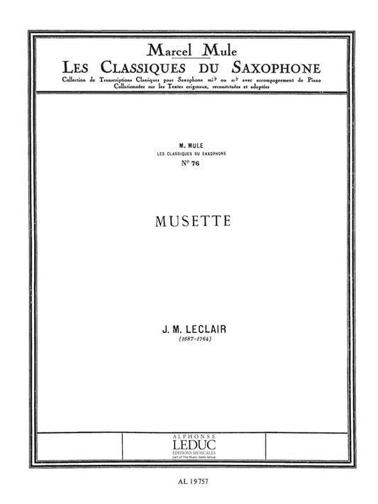 Jean-Marie Leclair: Musette | Saxophone ténor