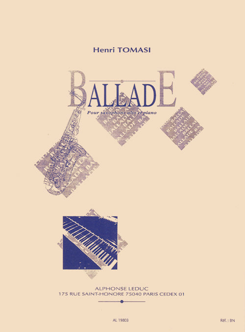 Ballade pour saxophone alto et piano | Henri Tomasi