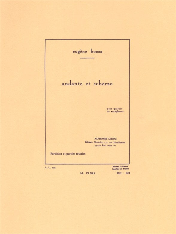 Andante et Scherzo | Eugène Bozza | Quatuor de saxophones