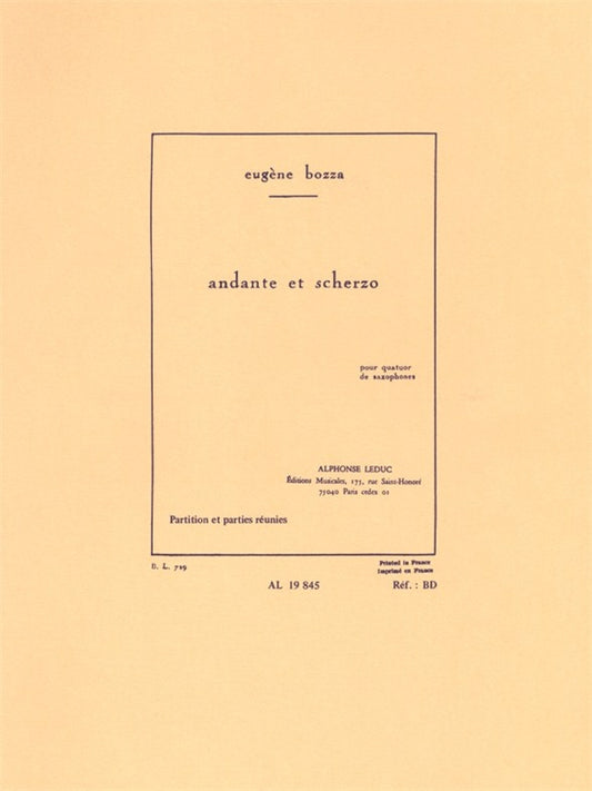 Andante et Scherzo | Eugène Bozza | Quatuor de saxophones