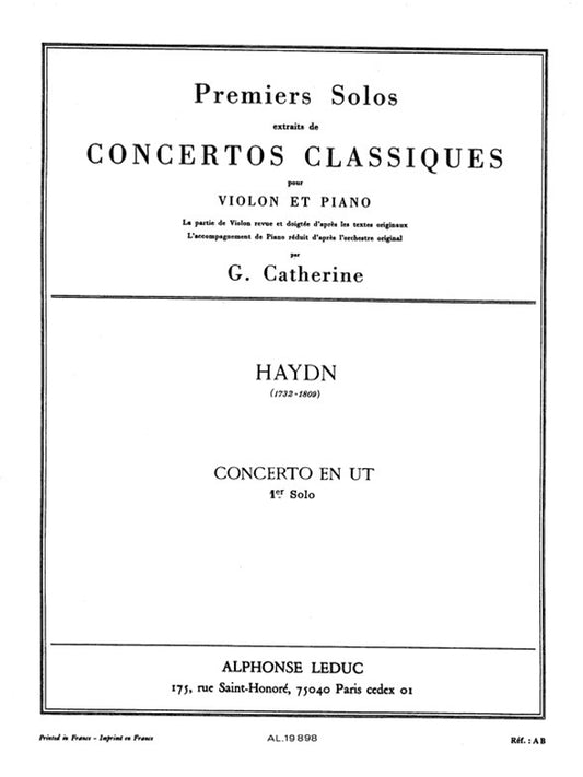 Premier Solo Extrait concerto En Ut Violon | Franz Joseph Haydn