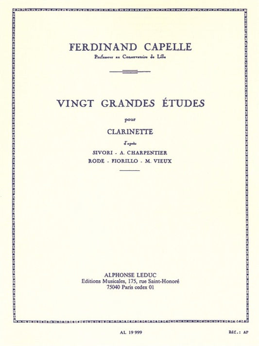 20 Grandes Études pour Clarinette | Ferdinand Capelle