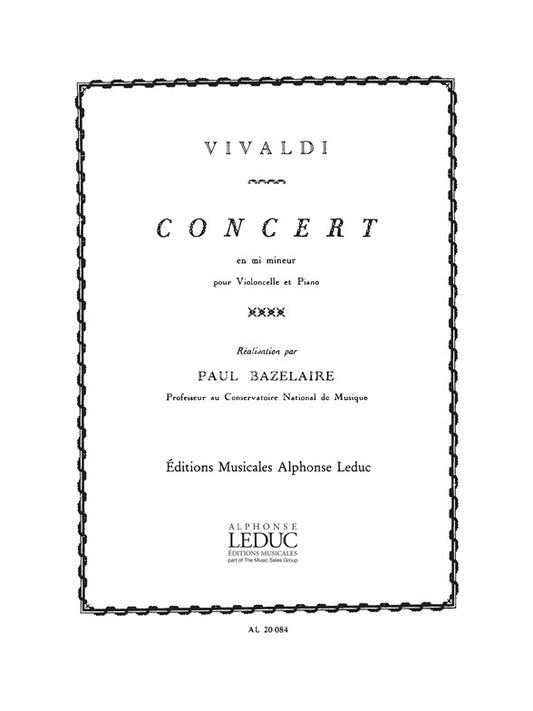 Concert En Mi Mineur | Antonio Vivaldi | Violoncelle