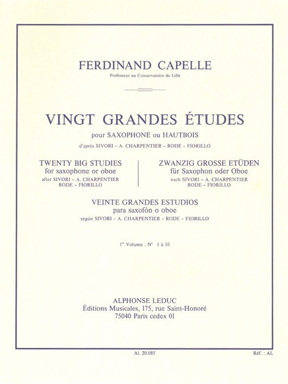 20 Grandes Études Vol.1 | F. Capelle | Hautbois