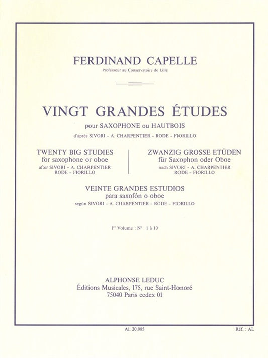 20 Grandes Études Vol.1 | F. Capelle | Hautbois