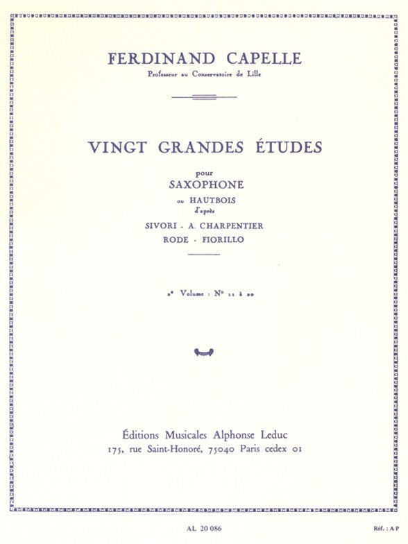 20 Grandes Études Vol. 2 - Études 11 A 20 | Capelle