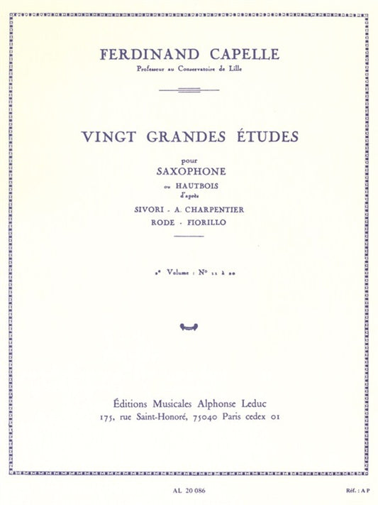 20 Grandes Études Vol. 2 - Études 11 A 20 | Capelle