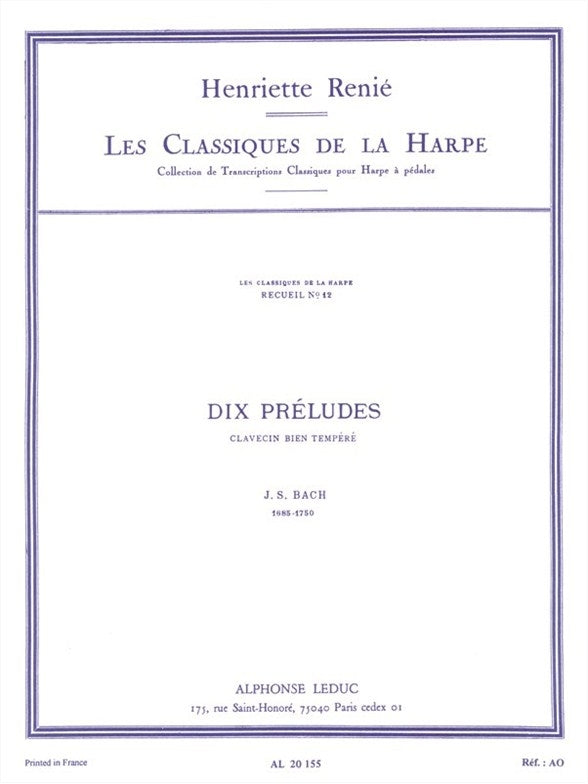 10 Préludes | Johann Sebastian Bach | Harpe