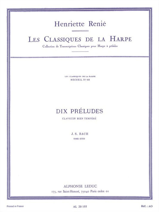 10 Préludes | Johann Sebastian Bach | Harpe