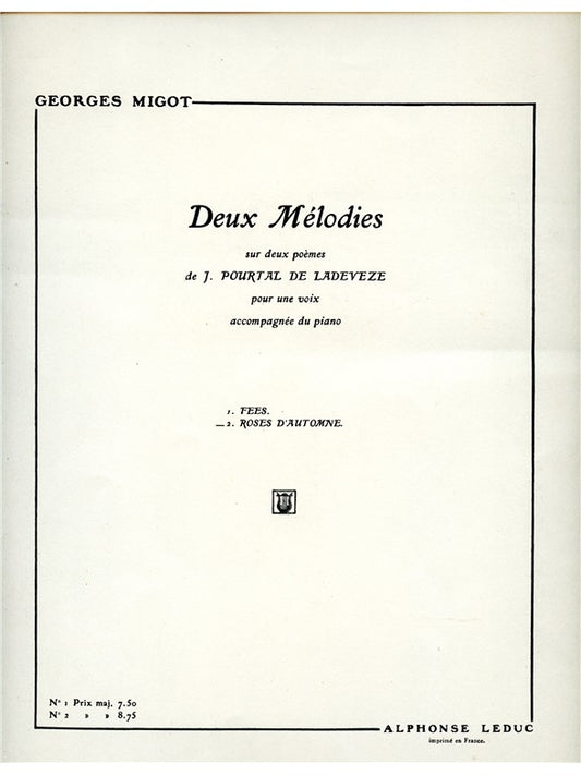 2 Mélodies de Ladevèze No.2 | Georges Migot | Voix