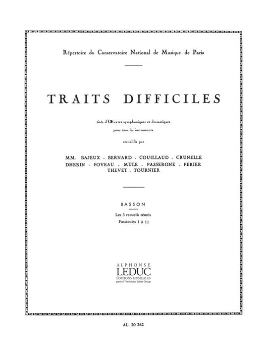Traits difficiles | Basson
