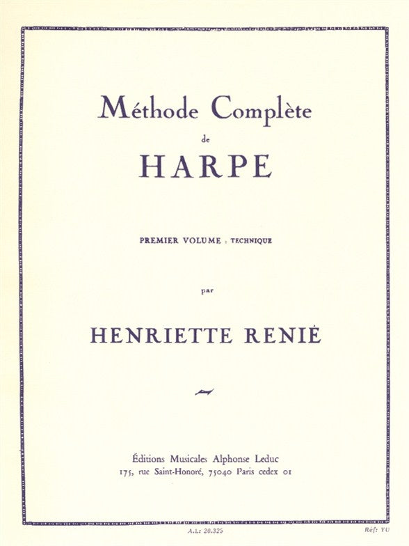 Méthode Complète de Harpe Vol. 1 Technique | Henriette Renié