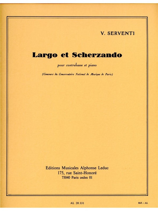 Largo et Scherzando pour contrebasse et piano | Victor Serventi