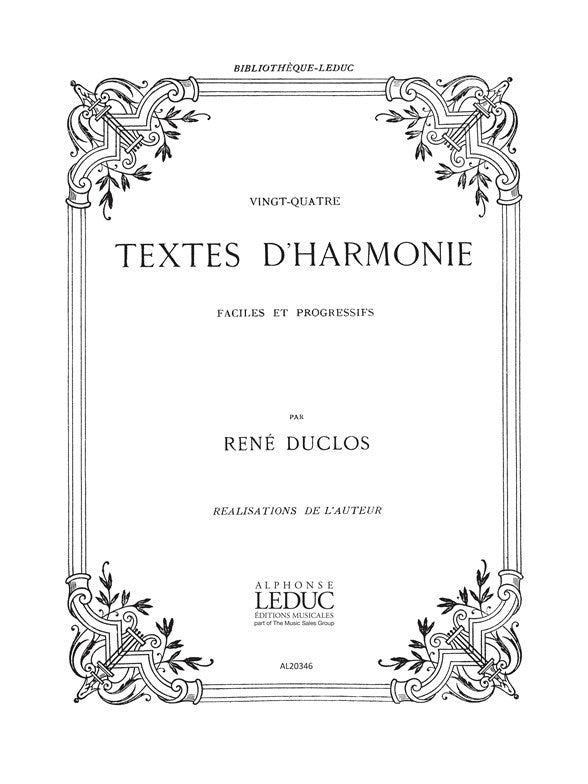 24 Textes D'harmonie Faciles Et Progressifs | Duclos