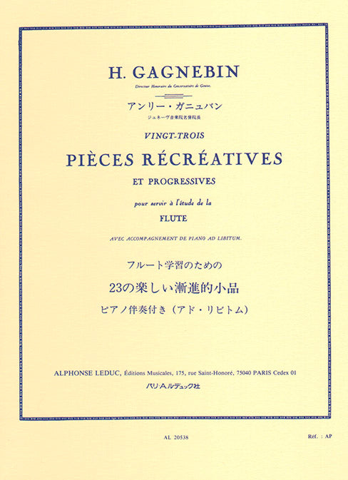 23 Pièces Récréatives | Gagnebin | Flûte